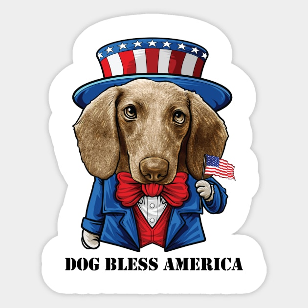 Dachshund Dog Bless America Sticker by whyitsme